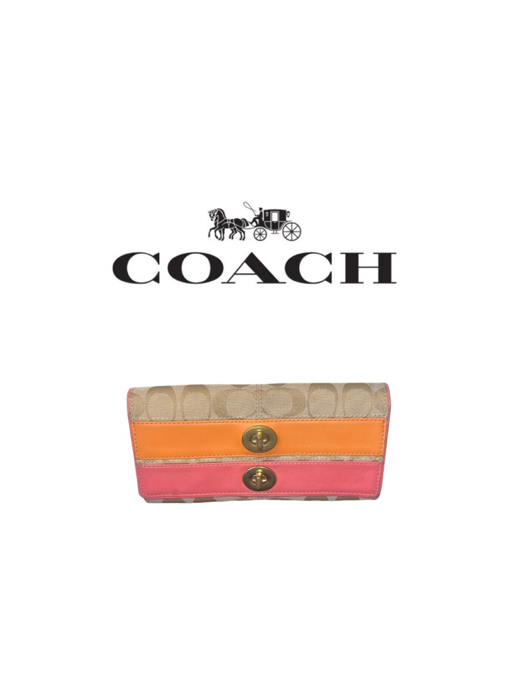 Coach Double Turnlock Long Wallet